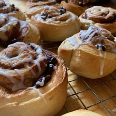 I made into Chelsea buns. No egg wash but a little water icing to top. Nice cinnamon bun