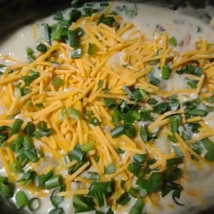 Vary yummy and cheesy just don't add too many potatoes it takes longer to cook trust me