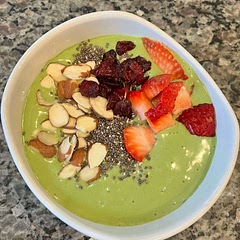 Yummy, light and refreshingly filling.
I blended mine a bit too long so it was a tad more soupy than I would have liked. Next time I would do half frozen coconut milk and the other half liquid to help thicken it up more.

Flavor is great though.
