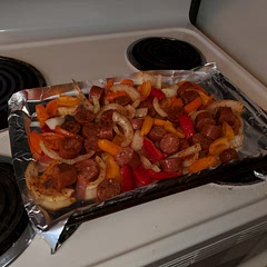 I used sweet peppers along with onion instead of.the other veggies.  Turned out awesome