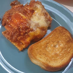This is so darn good!!! I cooked up ground Italian sausage and added to the sauce.