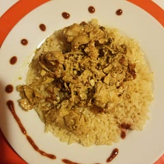 I served it over rice and zipped it up with a little sriracha. Delicious!