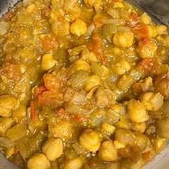 Made it with canned chickpeas and store bought masala powder. Came out delish. Next time will blend onions to make the consistency smoother.