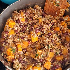 Cooked 1lb of beef and added with the other ingredients! So yummy!