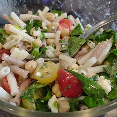 I add some pasta and lettuce and made it into a pasta salad!