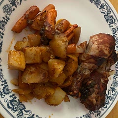 I added potatoes. I also parboiled the potatoes and carrots.