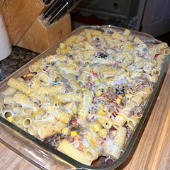 We added corn and did rotel instead of salsa!