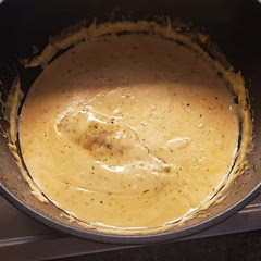 Forgot to take picture with all the chicken but oh my goodness was this good!! There was so much sauce/gravy left over you can save it to use for something else!  Definitely one of my faves and sooooo easy to make.