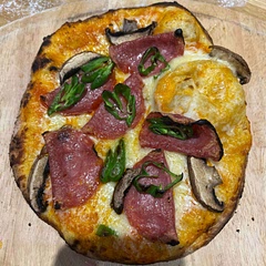 Proved at room temp under a damp tea towel. Left for an hour, split into three and left another couple of hours. Simply due to being busy. Turned out great. Also used 00 flour. My go to with on the day dough. Longer it’s left the better.