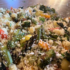 Tasty! We added some leftover roasted broccoli. Would be good with grilled chicken as well.