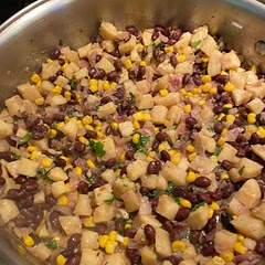 Great pantry staple meal.  I had all ingredients on hand.   Straightforward instructions. Cooking note:  I cooked the potatoes 9 minutes vs 5-7 .  I didn’t want to chance undercooked potatoes.   All ingredients cooked to desired texture.  The potatoes were cooked through yet firm, the beans weren’t mushy.