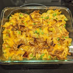 Added garlic and used crispy onions instead of chips, yum!