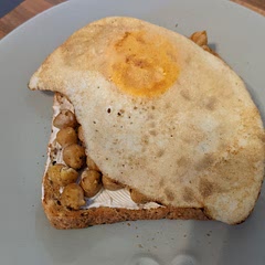 Used a seeded bread as I couldn't find sourdough and used cream cheese instead of Greek yogurt. I've never eaten chickpeas like this before but it was delicious!