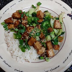 Used tofu and brocolli instead of chicken and peas as that was what I had. 

Also only used 1tsp of sugar like others suggested.

Was a great flavoured sauce and nice way to cook the rice.  I did have to cook everything for a bit longer than mentioned.