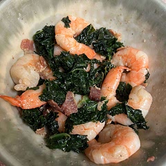Good recipe that’s easy to make! I wish the kale was cooked more so it didn’t have that raw texture and I would’ve liked the recipe to make more servings but the flavors are good!
