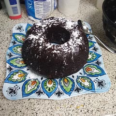 Absolutely delicious and fluffy! We had it with a bit of vanilla iced cream. It's rich but not too sweet. I added some dark chocolate chips in that melted(my coffee was too warm) and created a ripple effect.