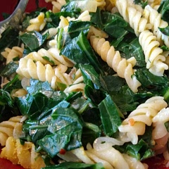 Used chickpea pasta and nutritional yeast to keep it plant based. Easy, tasty, used what I had in the house.