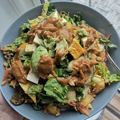 Switched the chicken for tofu and it was delicious! I also used some smoked Caroline reaper hot sauce and it left me sniffing, but in a good way. It took me a really long time to prep.