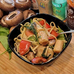 added baby corn and water chestnuts