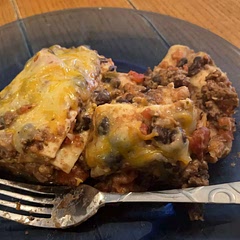 I added beef that I cooked with a little taco seasoning and did fewer black beans. And did the 4-cheese Mexican blend. It was good. Felt like it was maybe missing something, but was a hit with the kids.