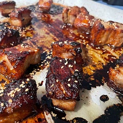 Very good! A little salty with the soy + salt. I would just do the soy next time and maybe a little more brown sugar.

Also, score the fat side so the marinade gets in deeper.