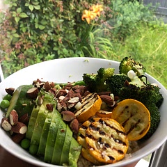 Delicious dressing and the salty crunch of the nuts is a good texture variety. Recommend griddling for some added depth of flavour!