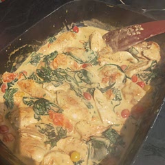 Super easy, kids love helping cook so this was definitely a go to recipe. I did use more cream, tomato's and spinach ❤️🤤