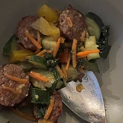 Added shredded carrots & kale. Added a bit more garlic & a little chicken bullion. Turned out pretty good!