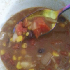 The spiciness is probably because my hand slipped while adding paprika. My fave taco soup by far.