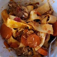 Super super good! Didn't realize I ran out of onions at home so put in extra celery instead but still it was great!! Pappardelle made it excellent!! Had to put in more sugar though as it was a bit sour but overall 8/10
