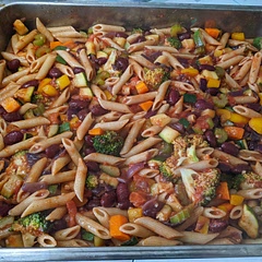 Really easy, really filling and really tasty. I often cook this meal and adapt the recipe depending on what veg I have that needs using. Super versatile.