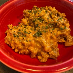 I used ground turkey vs cutting up chicken and it was just fine!