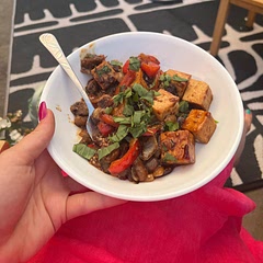Such good flavor! I accidentally sliced the eggplant wrong and it did end up mushy, but that’s my fault. I will definitely try this again to try and perfect it.