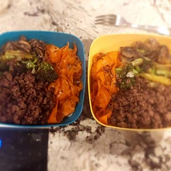 Didn't have(as in my child hates them) zucchini, so I used broccoli. She loved it.