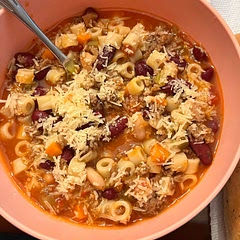 This was fantastic! I made it on the stovetop. Let it simmer for an hour then added the pasta. My husband devoured it. Even better than Olive Garden’s he said!