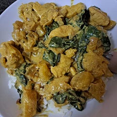 I made it with chicken. I added the chicken right at the start and then used curry powder 3 tsp  instead of curry paste and it turned out well!