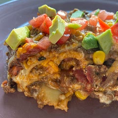 So delicious! This does take quite a bit of time to make but, aside from time, it’s not difficult to make & well worth it. I topped it with tomatoes & avocado but you can top it with anything you’d like.