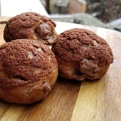 Tastes great! 3x chocolate. The cookie top is delicious.