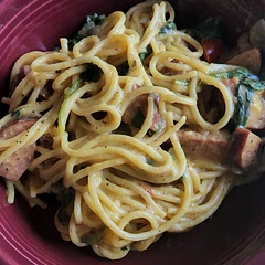I added spinach at the end for more vegetables. It was good.