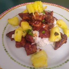 Chicken and pineapple salsa were spot on . Rice needed additional time and wasn't great?