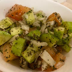 A healthy  alternative to regular salad. The mint really brought out the flavour! I may have added too much onion 😖 I had to wash it down with something sweet to get rid of that taste 😅