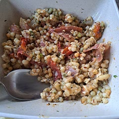 Subbed couscous for the orzo. Also used all dried spices