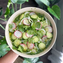 I added watercress and epazote to the blend, also added radish for a pop of color.