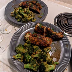 I coated the chicken in seasoning instead of sprinkling it on, and it was so worth it. Absolutely flavor packed. Going to dry cubing the chicken next time for faster cooking