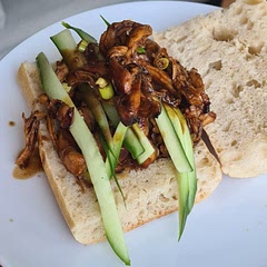 Sooo good! Thought I had ground ginger, turns out it was ground Lemongrass but added that anyways. Also only Marinated for 10 minutes, added cornstarch to the leftover marinate and cooked it in the pan and added the chicken back in in the end. Er put it on a sandwich with some lightly picked cucumbers. Delish!