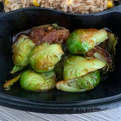 This came out so good! The Brussels sprouts came out nice and the sauce is delicious! I mostly eye balled it so it came out more sweet but it was easy so highly recommend!