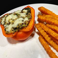 I’m not a huge artichoke fan so I looked for what I had in the fridge and added scallions. It gave it a really nice flavor. Overall, delicious!