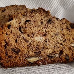 I used 1/3 c. butter in place of the oil and crumbled in some pecans. Easy, delicious, and a great way to prevent food waste!