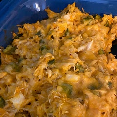 I love onions but honestly this didn’t need onions. I added some ranch powder and topped it with a little cheese because I can. It wasn’t bad but I’m not certain I need to make this again.