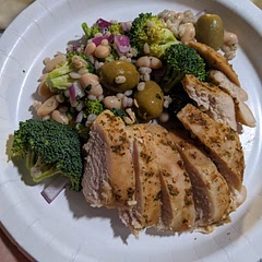 I made this salad with chicken and my own mustard and thyme dressing (instead of the dressing in the recipe) and I loved it!
